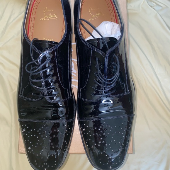 Christian Louboutin Black Patent Oxford Shoes main image 6